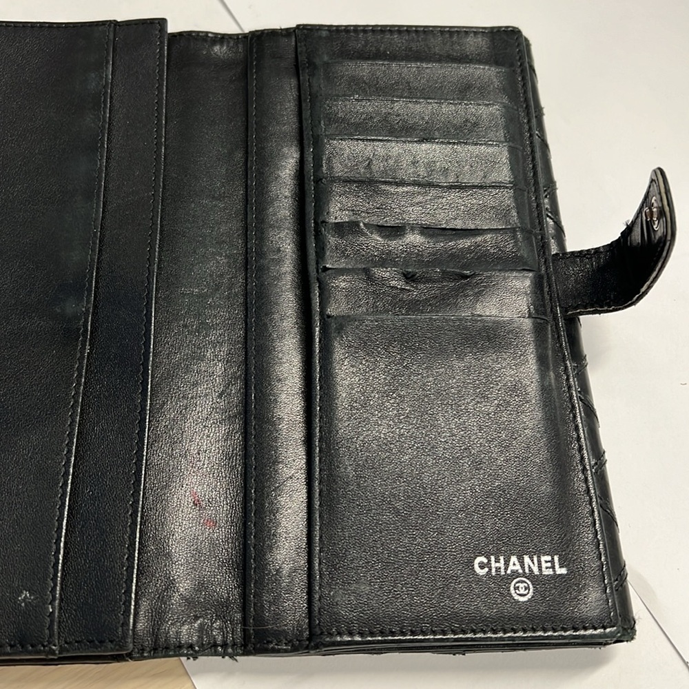 Chanel Black Quilted Lambskin Leather Clutch Long Portef Rab Gous Wallet in Box - Picture 10 of 16